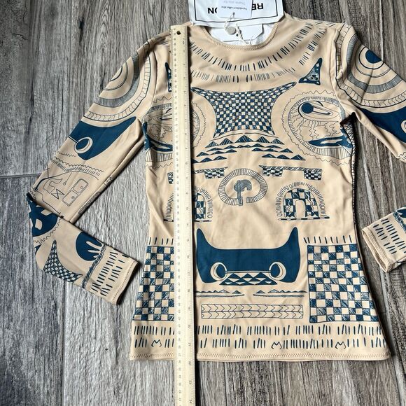 Maison Martin Margiela Paris x H&M Tattoo Print Long Sleeve Top Sz 6 NWT #105 - Picture 10 of 12